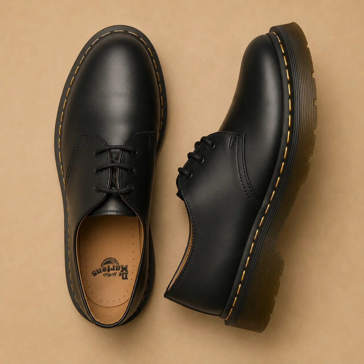 Dr. Martens Black Minimal Chunky Lace-Up Shoes