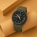 Black Green Analog Digital Sports Watch
