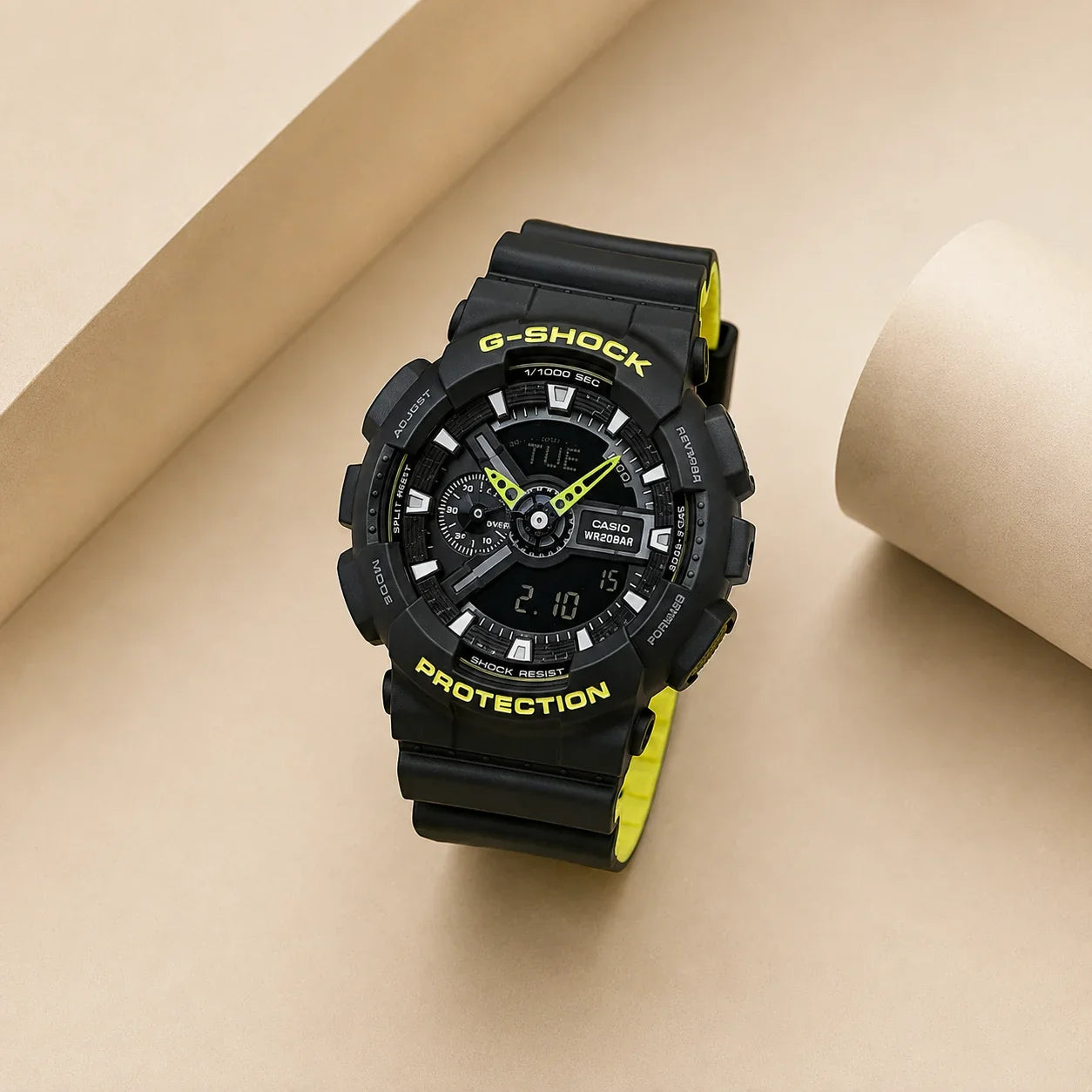 Black Yellow Protection Sports Watch