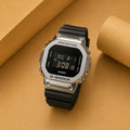 Silver Black Digital Protection Watch