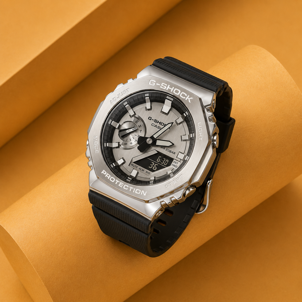 G-Shock Steel Black Strap Silver