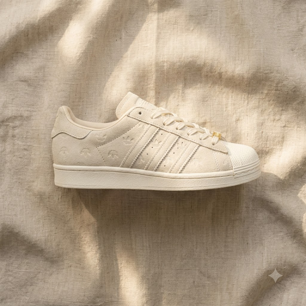 Superstar "Beige Engraved 3 Stripes Flower"